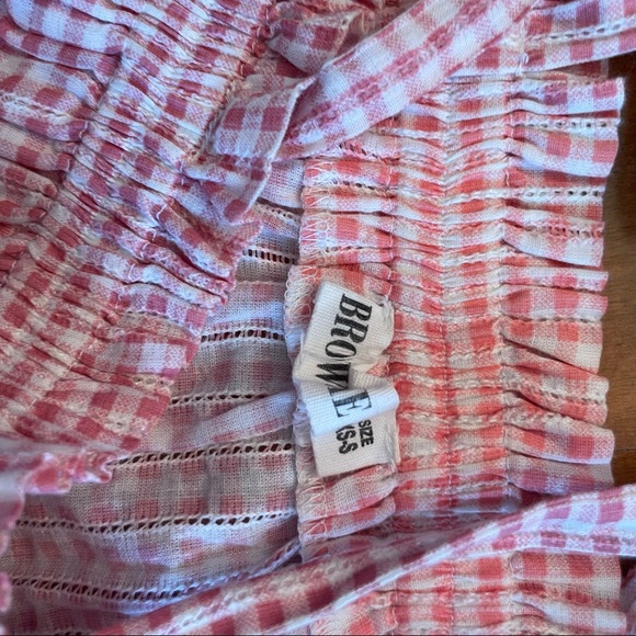 Brownie Spain Red Gingham Tied Tank Top - Picture 4 of 6